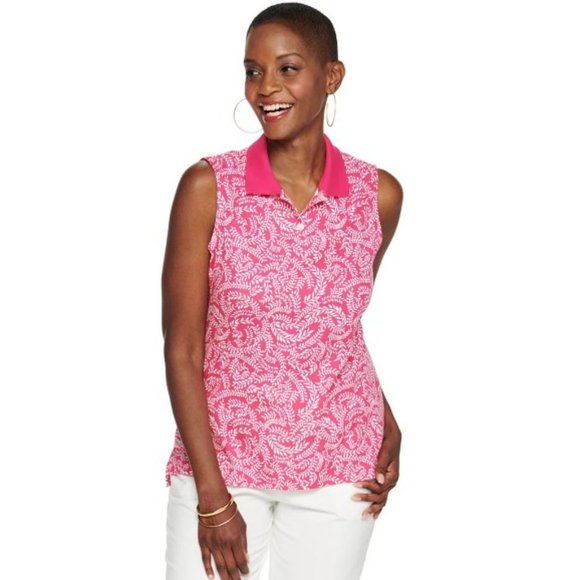 Women's Croft & Barrow® Essential Extra Soft Sleeveless Polo Shirt - XXL - Picture 1 of 8